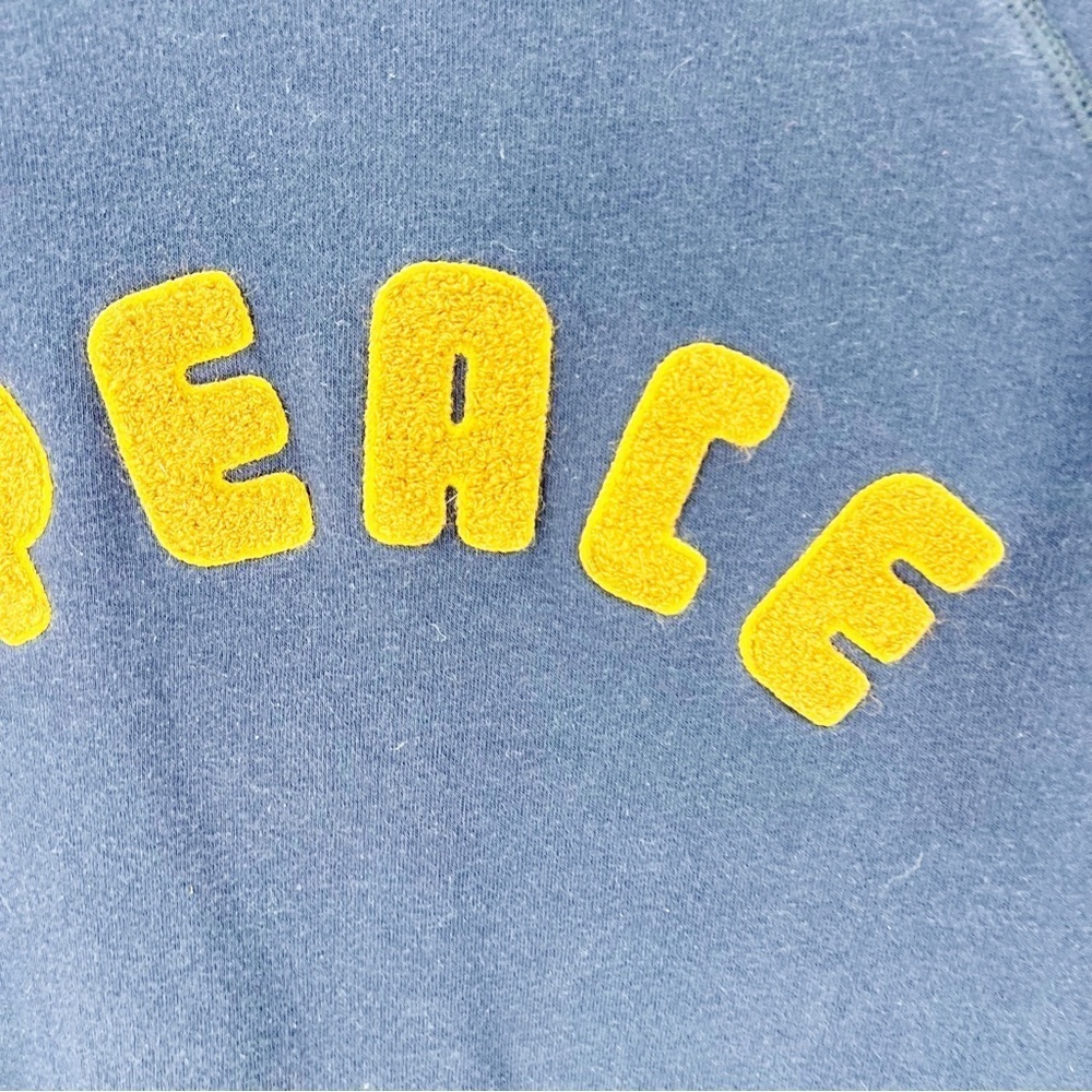 ✅‎ American Eagle Navy Blue Peace Hippie Sweatshirt LEGGING LENGTH SIZE MEDIUM - Picture 2 of 4